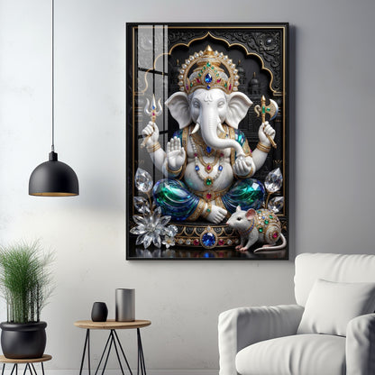 Hindu Deity Ganpati Ji Premium Acrylic Vertical Wall Art