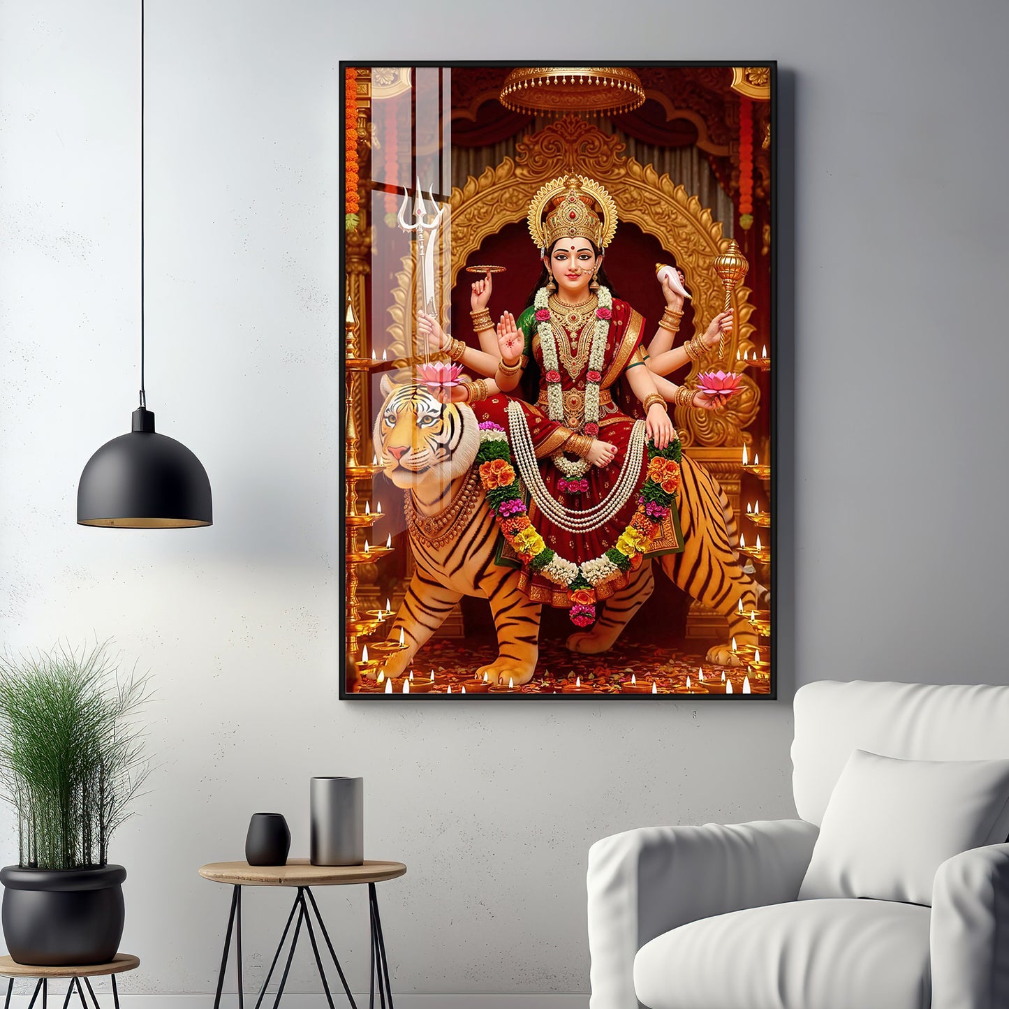 Divine Maa Durga Premium Acrylic Vertical Wall Art