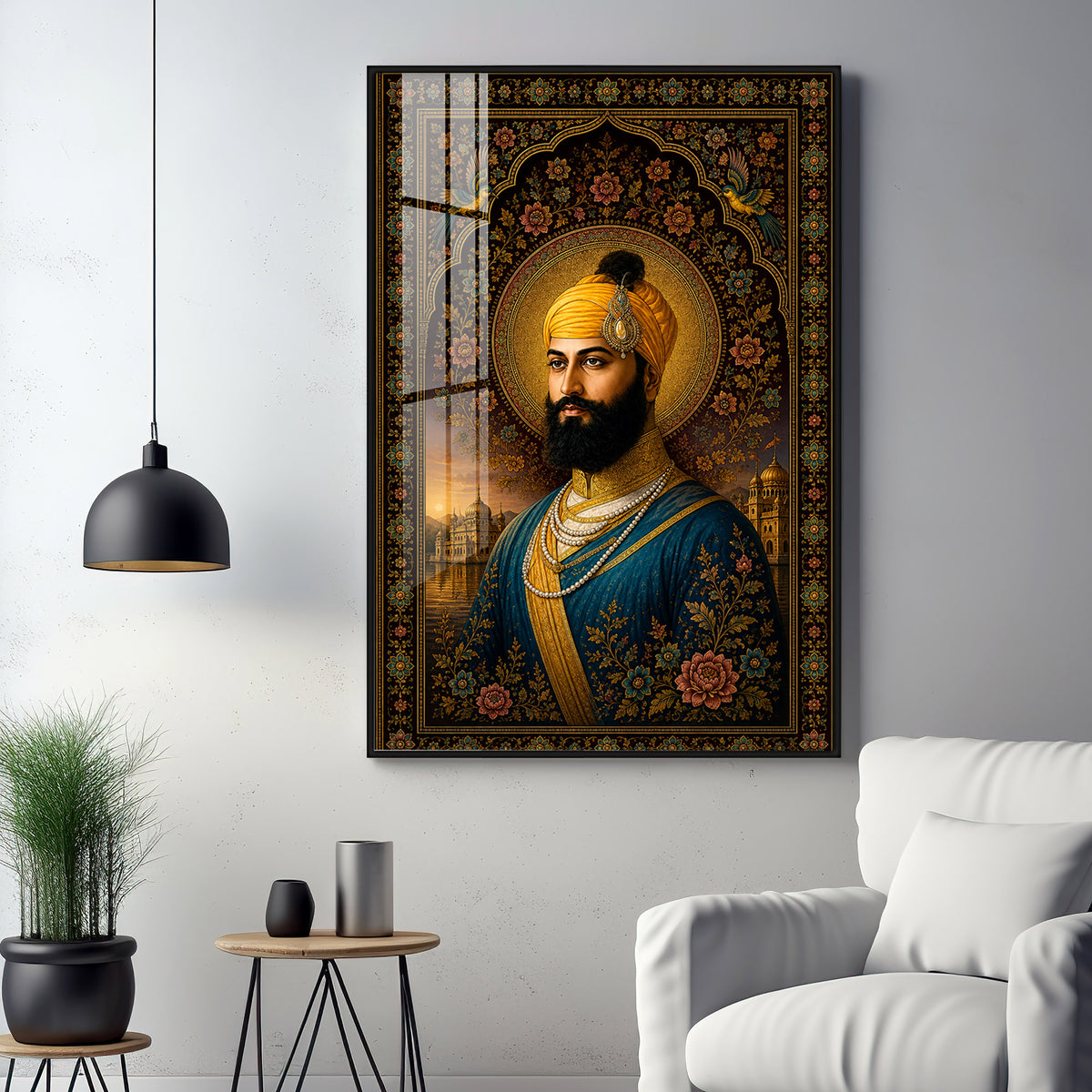 Guru Gobind Singh Ji Royal Portrait Premium Acrylic Vertical Wall Art