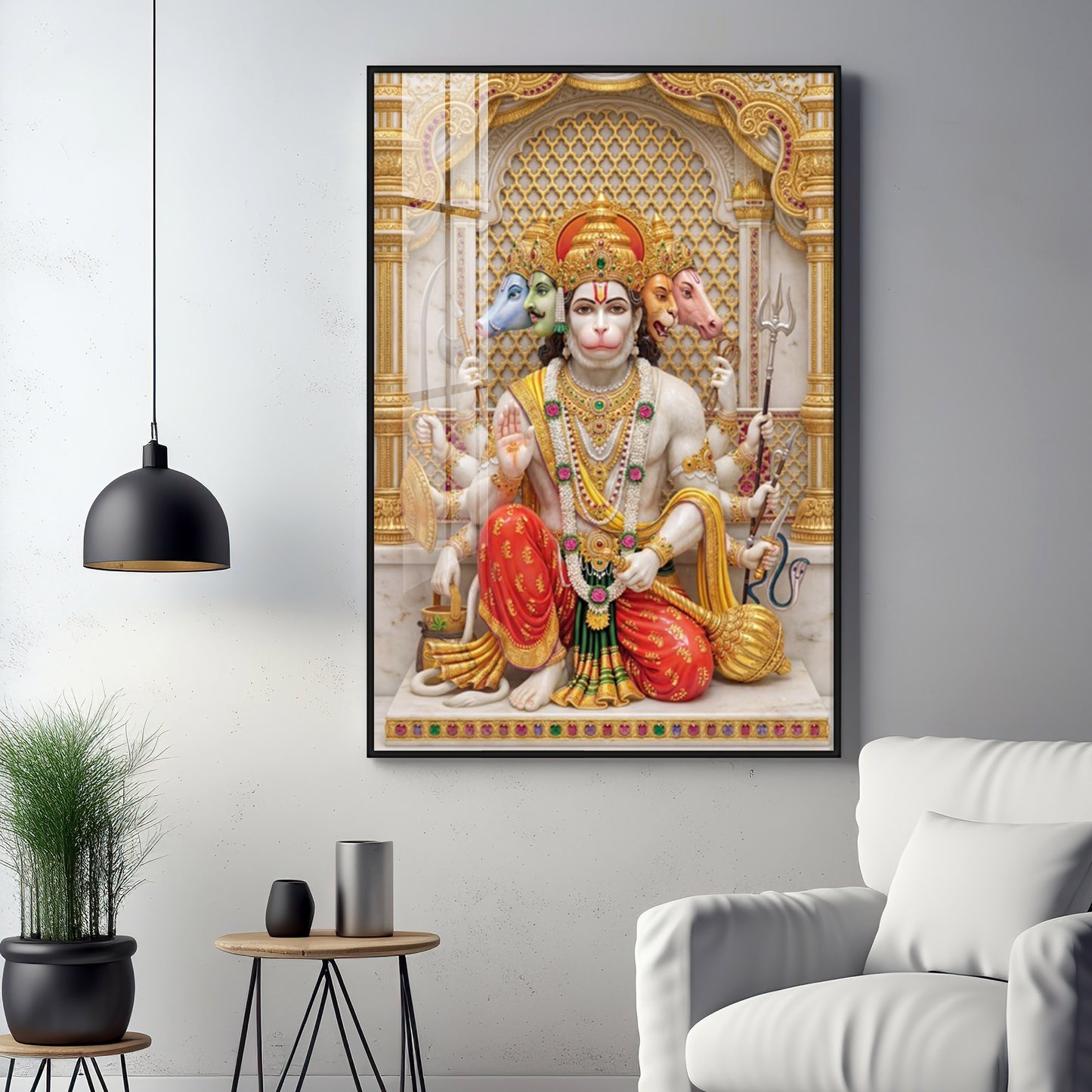 Eternal Blessings Of Bajarang Bali Premium Acrylic Vertical Wall Art