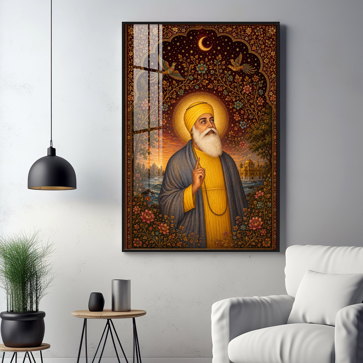 Guru Nanak Dev Ji Spiritual Grace Premium Acrylic Vertical Wall Art