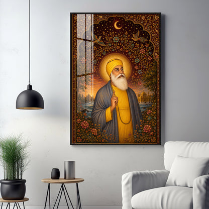 Guru Nanak Dev Ji Spiritual Grace Premium Acrylic Vertical Wall Art