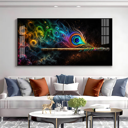 Divine Krishna Coverts Illumination Premium Acrylic Horizontal Wall Art
