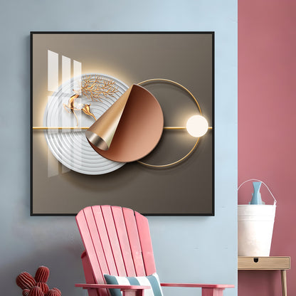 Gold Deer Modern Premium Acrylic Square Wall Art