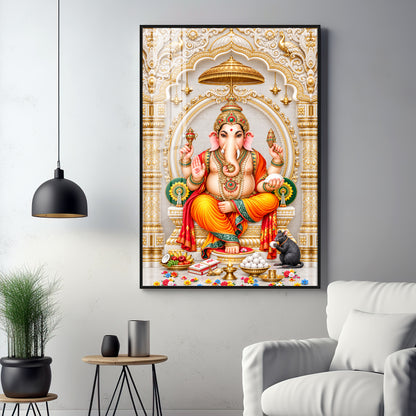 Siddhivinayak Premium Acrylic Vertical Wall Art