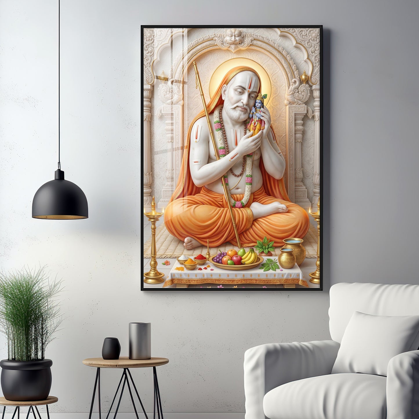 Sri Guru Raghavendra Swamy Premium Acrylic Vertical Wall Art