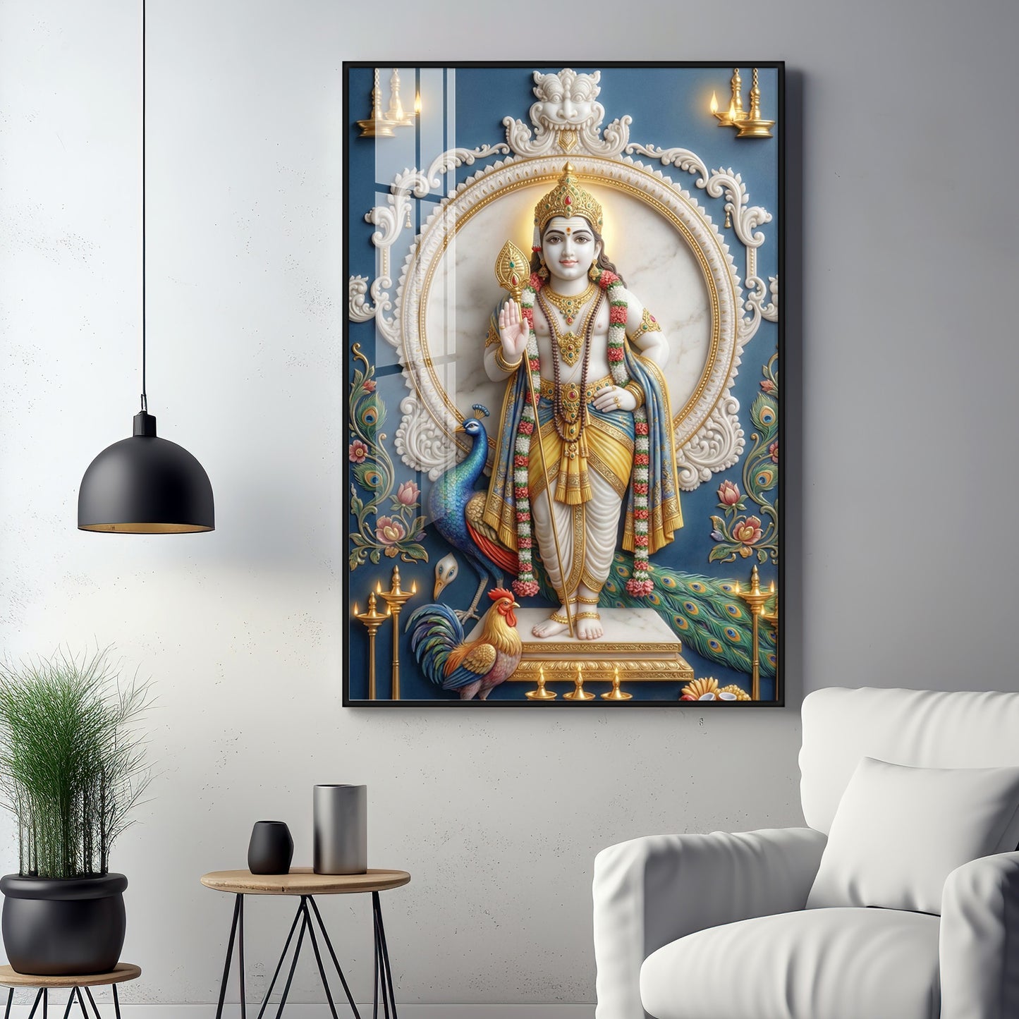 Hindu Deity Murugan Premium Acrylic Vertical Wall Art