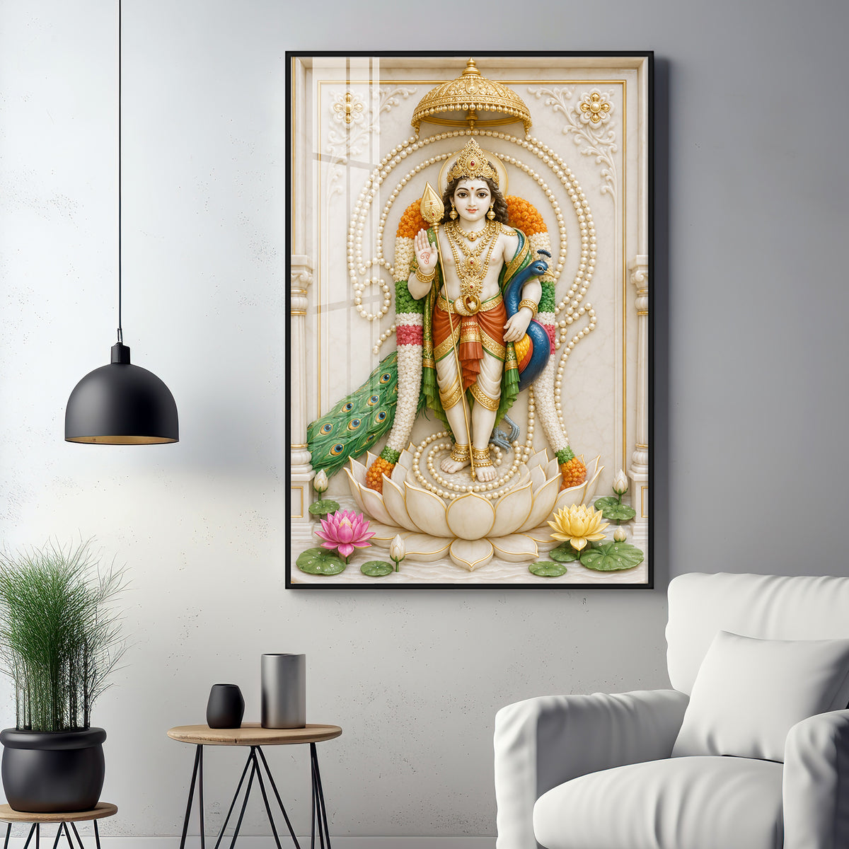 Divine Karthikeya Premium Acrylic Vertical Wall Art