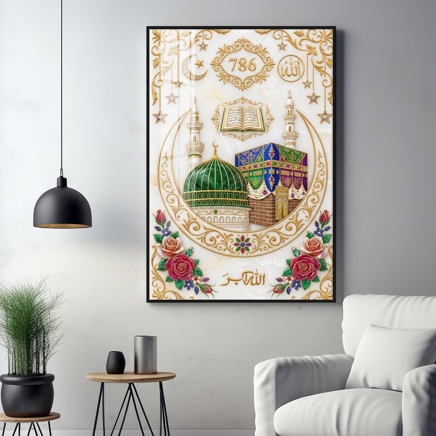 Kaaba & Al-Masjid An-Nabawi Premium Acrylic Vertical Wall Art