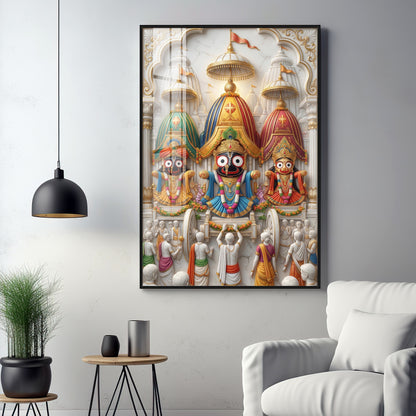 Lord Jagannath Rath Yatra Premium Acrylic Vertical Wall Art