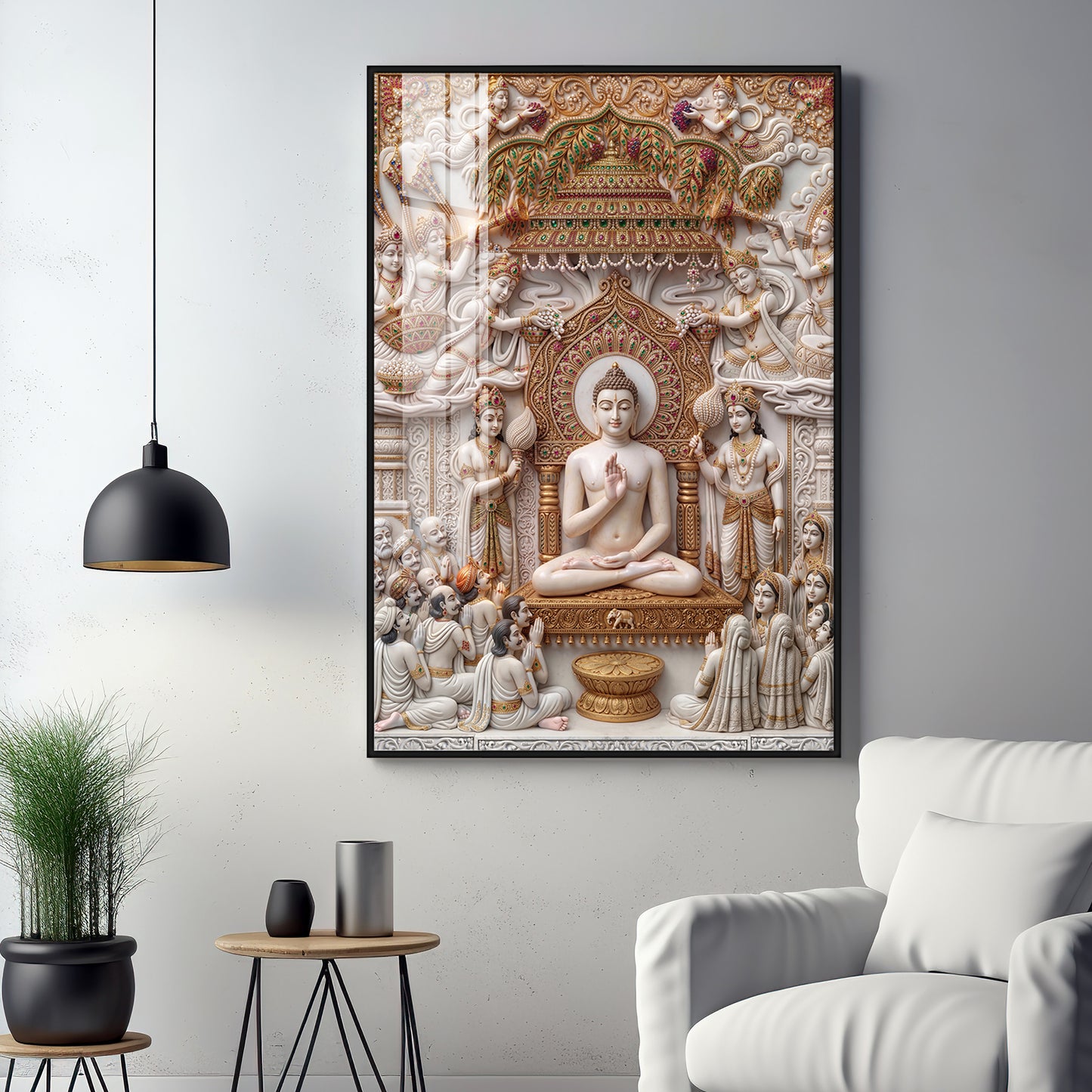Bhagwan Mahavir Premium Acrylic Vertical Wall Art