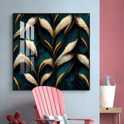 Feathers Premium Acrylic Square Wall Art