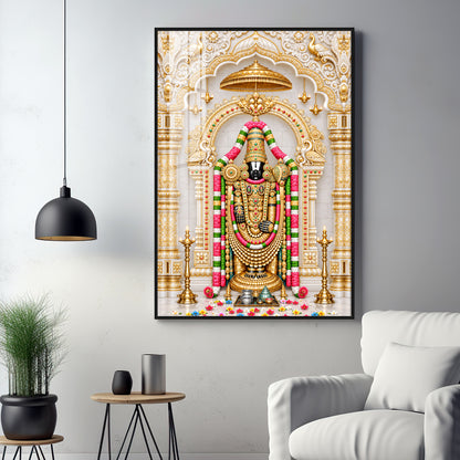 Spiritual Tirupati Balaji Premium Acrylic Vertical Wall Art