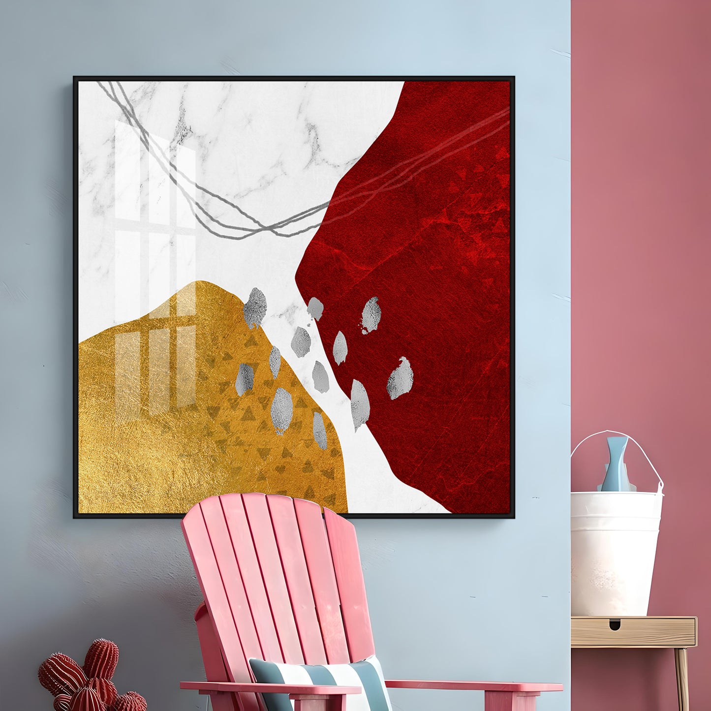 Crimson Elegance Premium Acrylic Square Wall Art