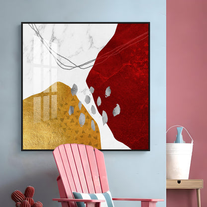 Crimson Elegance Premium Acrylic Square Wall Art
