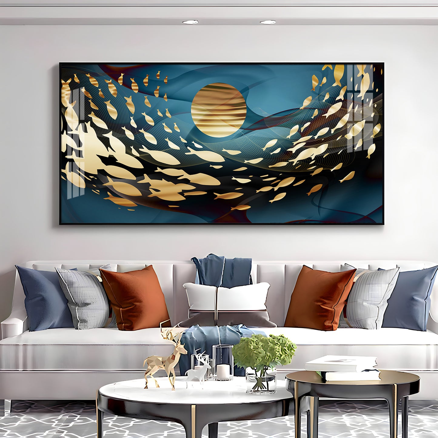 Koi Fish Premium Acrylic Horizontal Wall Art