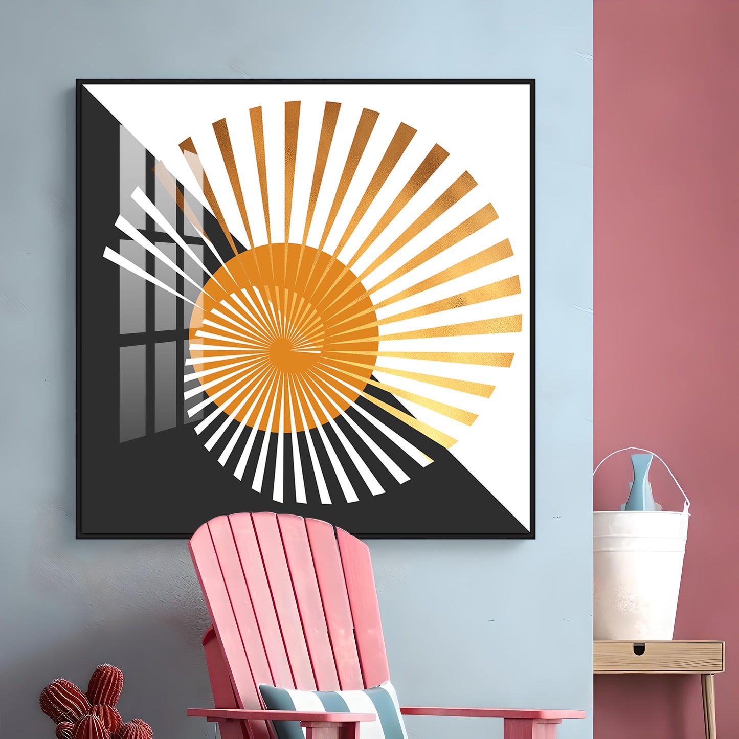Spiral Or Sunburst Pattern Premium Acrylic Square Wall Art