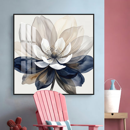 Whispering Petals Flower Premium Acrylic Square Wall Art