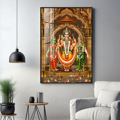 God Murugan Valli Deivanai Subramanya Swamy Premium Acrylic Vertical Wall Art