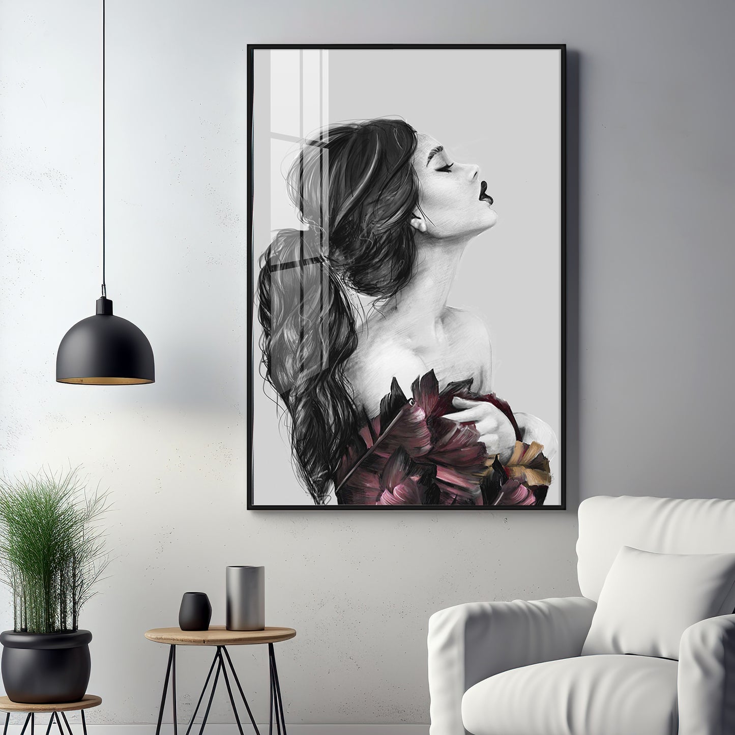 Charm Of Modern Girl Premium Acrylic Vertical Wall Art