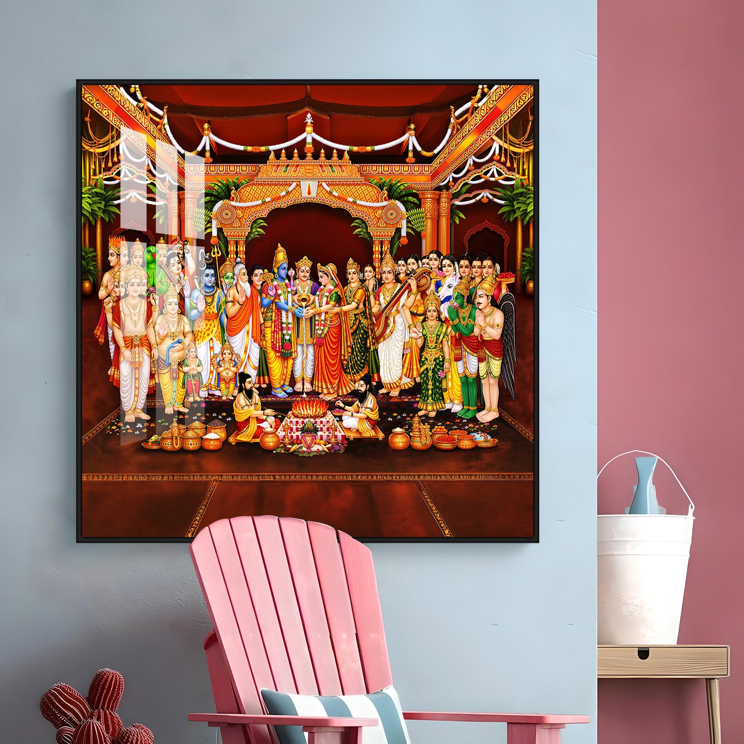 Srinivasa Kalyanam Premium Acrylic Square Wall Art