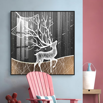 Beautiful Starry Meteor Deer Premium Acrylic Square Wall Art