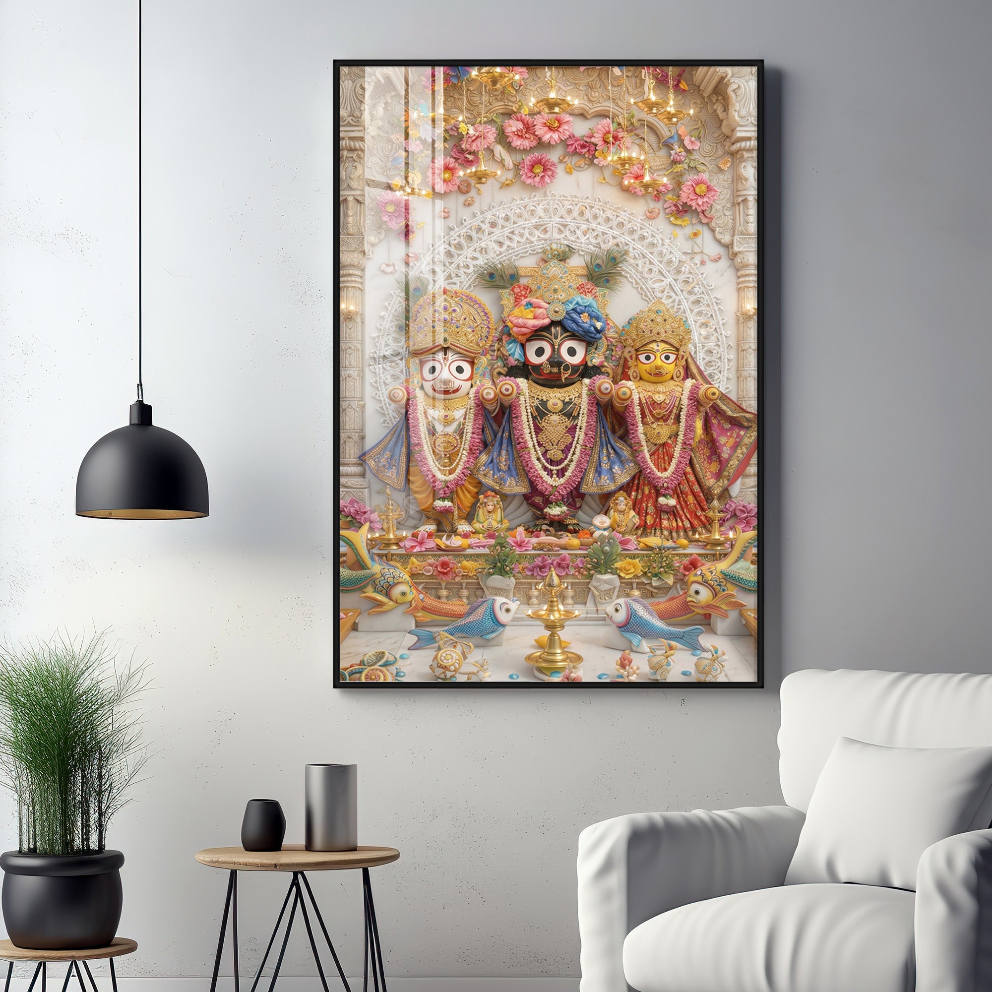 Divine and Loving Jagannath Premium Acrylic Vertical Wall Art