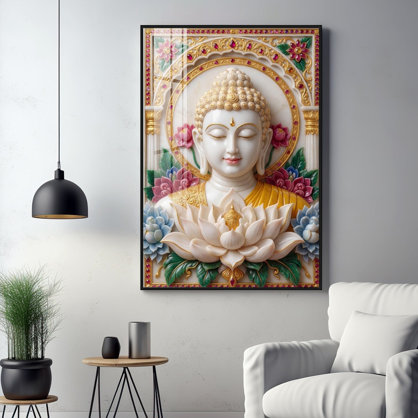 Inner Radiance Peace Of Buddha Premium Acrylic Vertical Wall Art