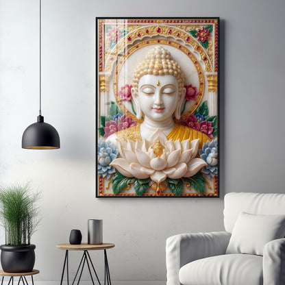 Inner Radiance Peace Of Buddha Premium Acrylic Vertical Wall Art