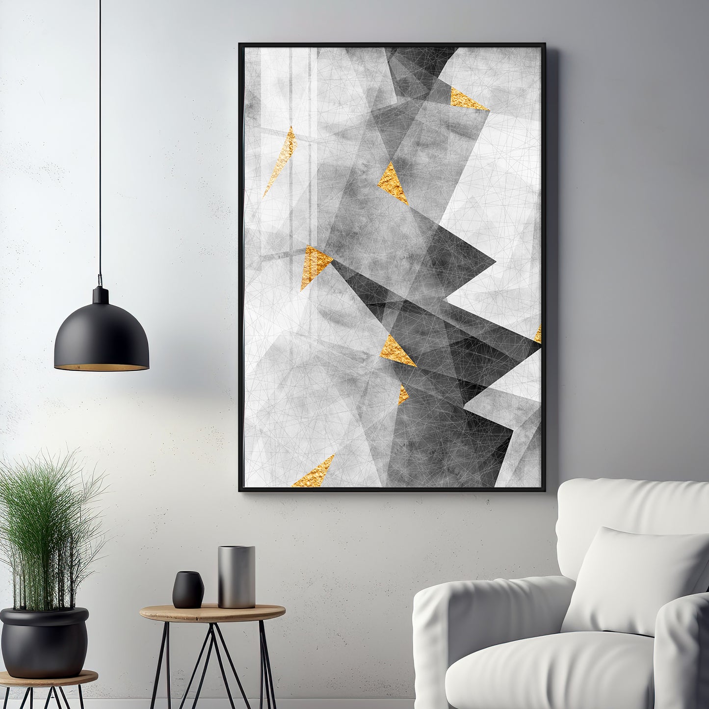 Triangular Opulence Premium Acrylic Vertical Wall Art