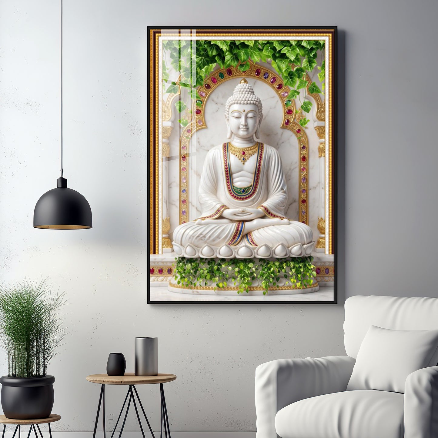 Spiritual Meditating Buddha Premium Acrylic Vertical Wall Art