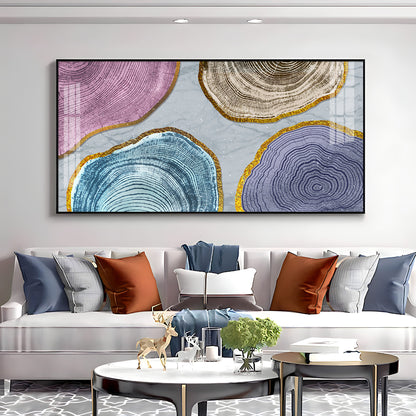 Circular Wood Grain Patterns Premium Acrylic Horizontal Wall Art
