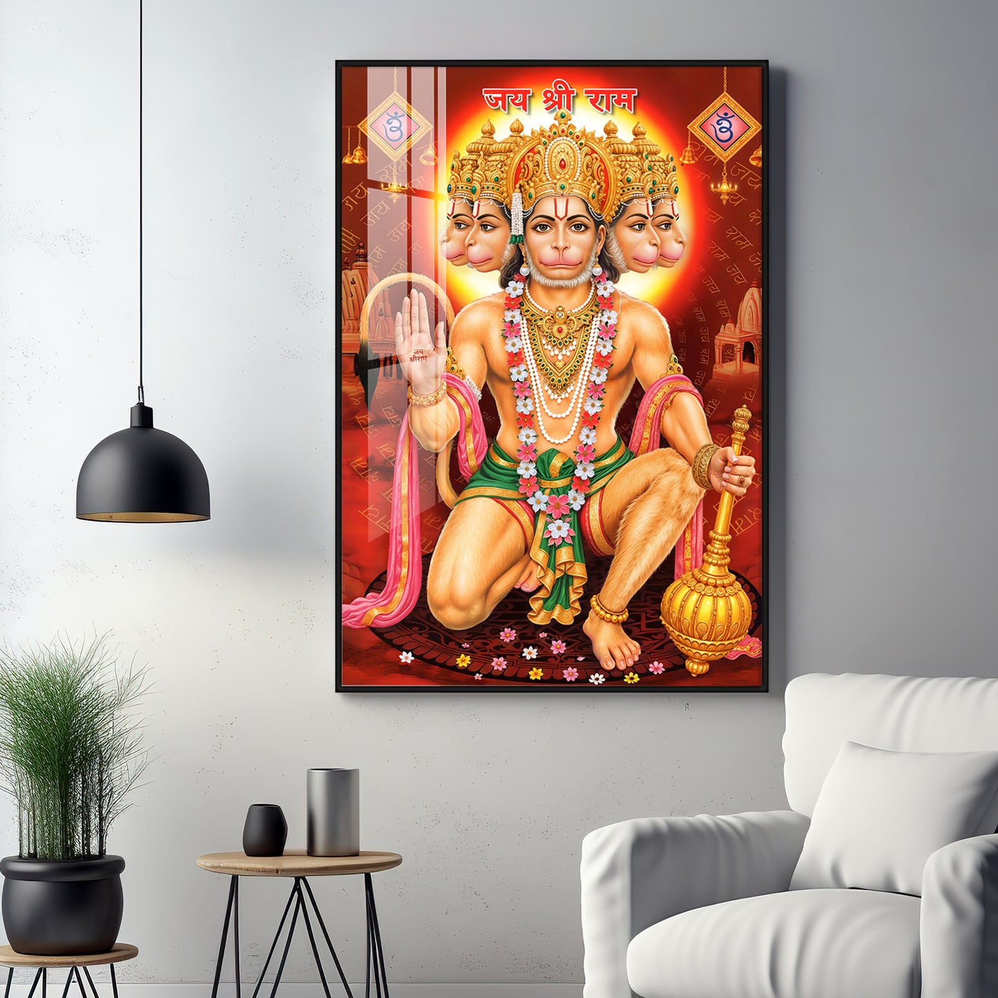 Majestic Lord Hanuman Premium Vertical Acrylic Wall Art