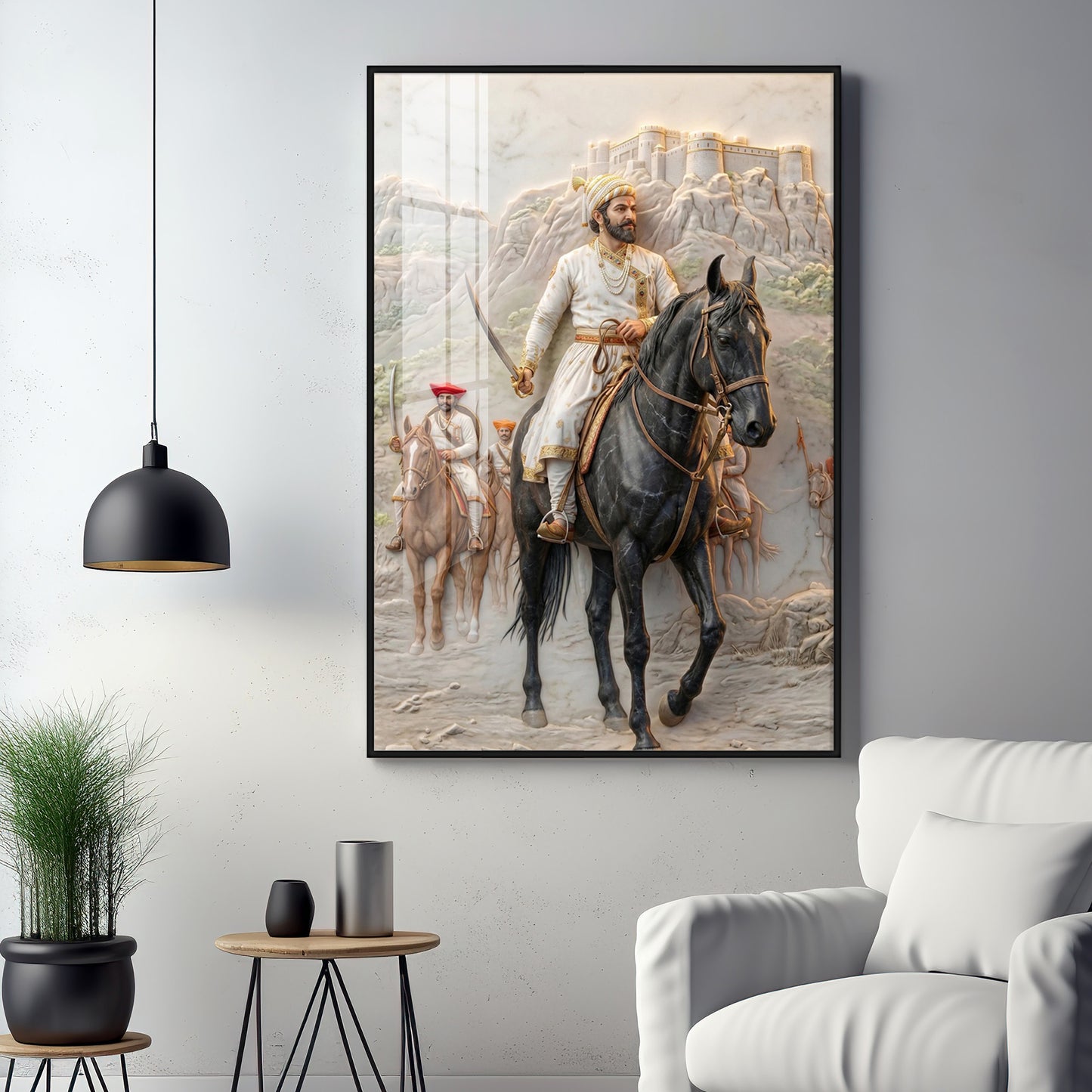 Warrior Chhatarapati Shivaji Maharaj Premium Acrylic Vertical Wall Art