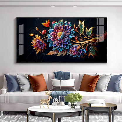 Colorful Floral Premium Acrylic Horizontal Wall Art