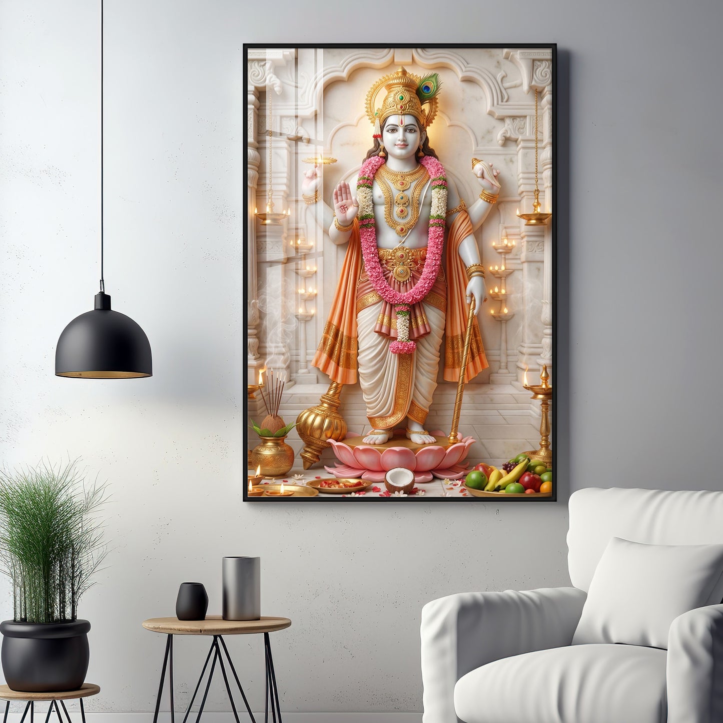 Vishnu Avatar Krishna Premium Acrylic Vertical Wall Art
