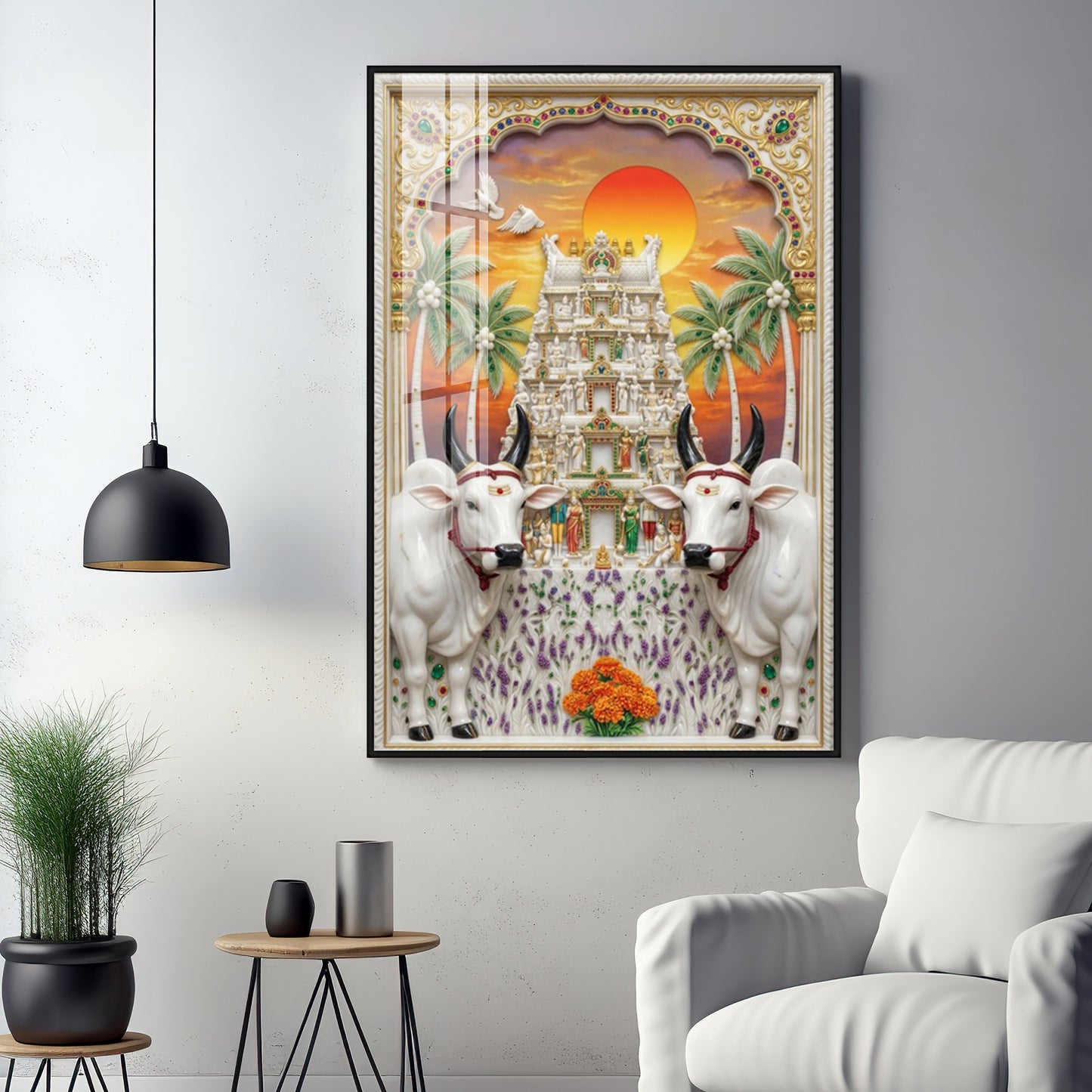The Kamadhenu Cow Premium Acrylic Vertical Wall Art