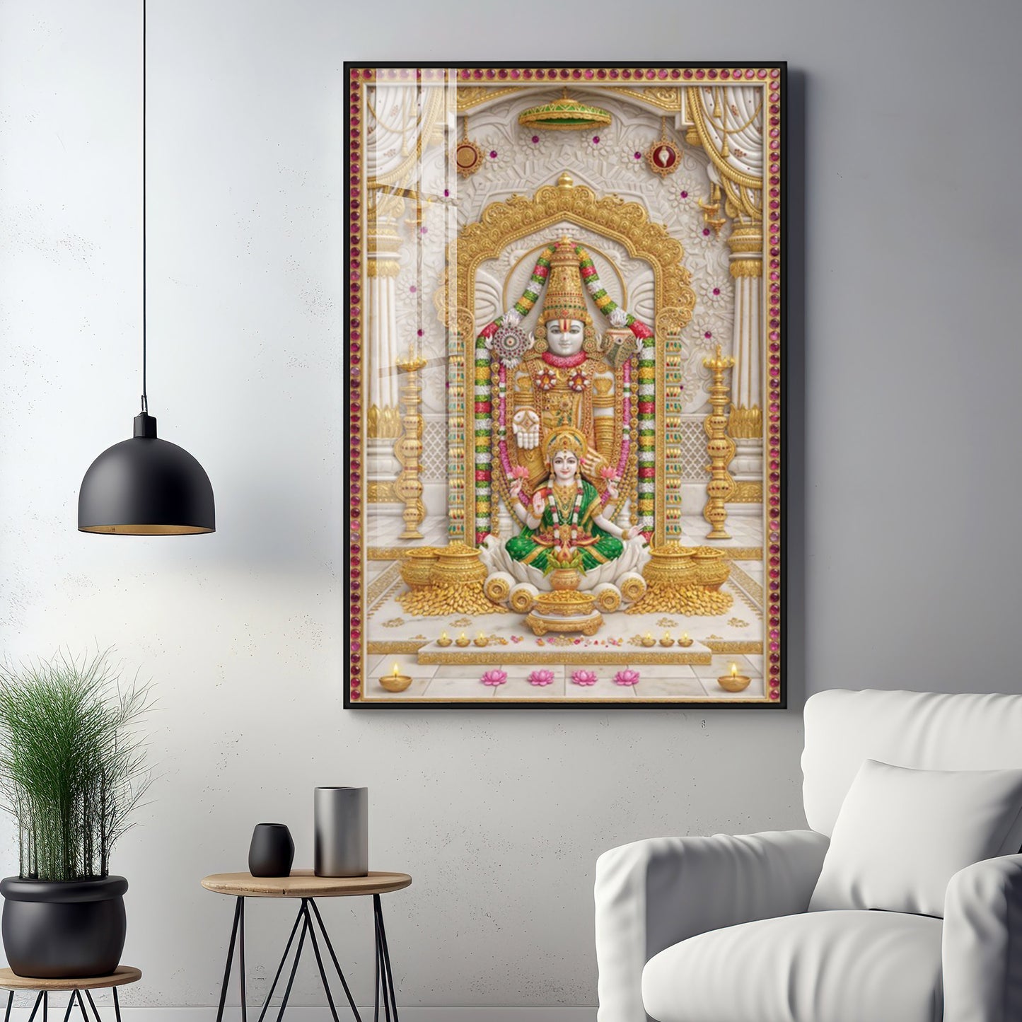 Hindu God Tirupati Venkatachalapathy Premium Acrylic Vertical Wall Art