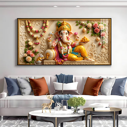 Lord Ganesha Ji Premium Acrylic Horizontal Wall Art