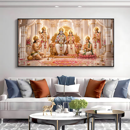 Lord Ram Darbar Premium Acrylic Horizontal Wall Art