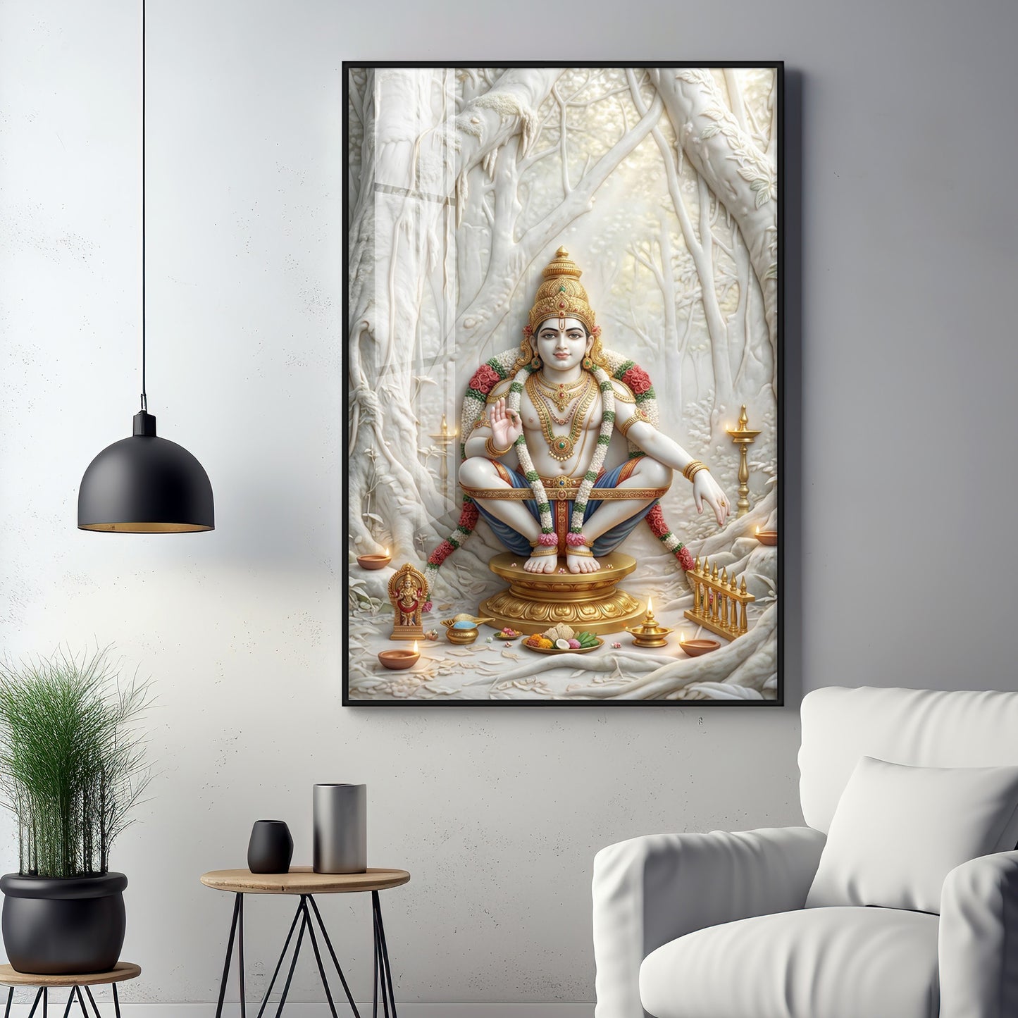 Ayyappan Bhagwan Premium Acrylic Vertical Wall Art