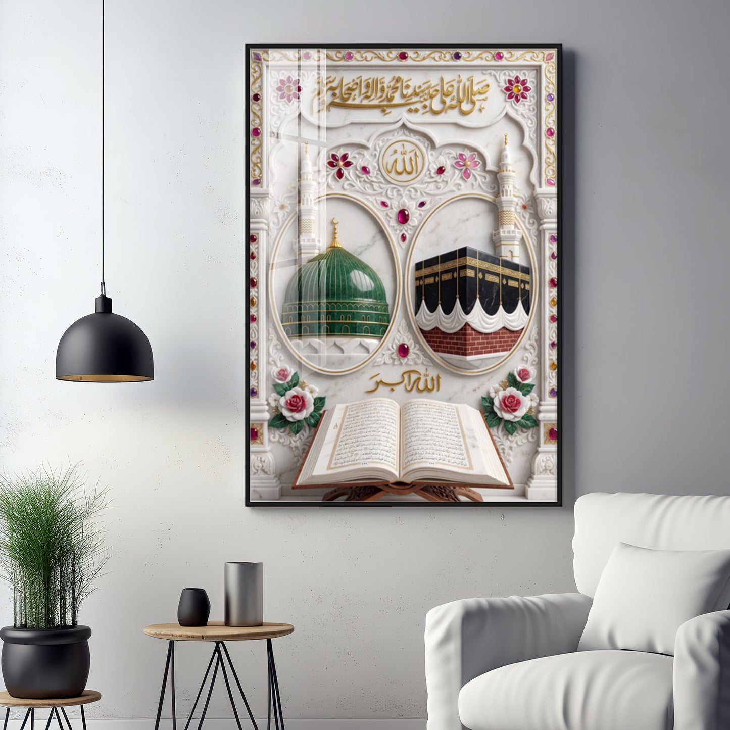 The Kaaba and The Mosque Premium Acrylic Vertical Wall Art