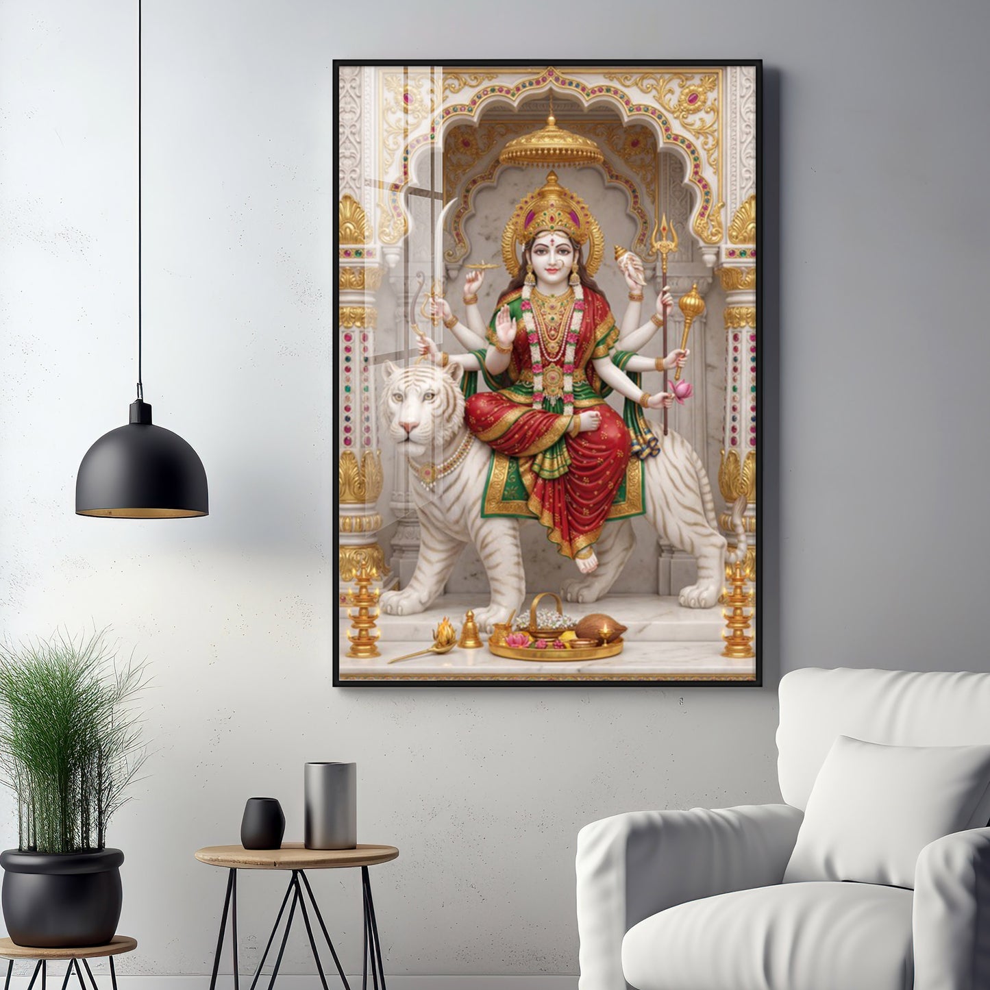 Hindu Goddess Maa Durga Premium Acrylic Vertical Wall Art