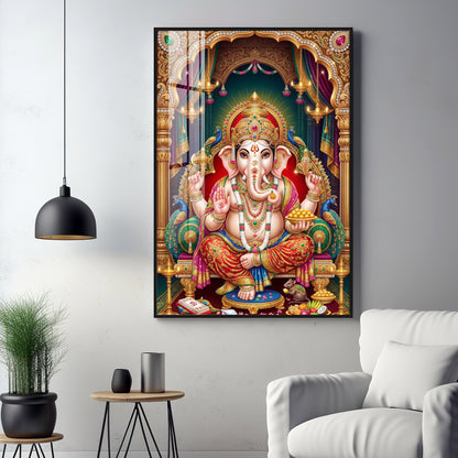 God Ganesha Premium Acrylic Vertical Wall Art