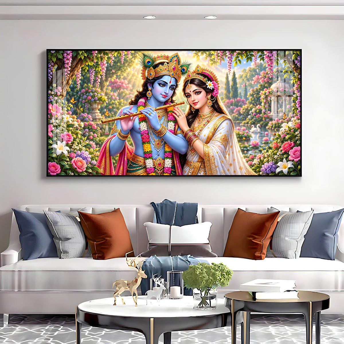 Shree Radhe Krishna Premium Acrylic Horizontal Wall Art