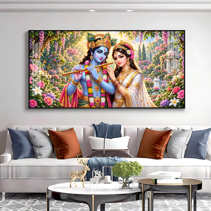 Shree Radhe Krishna Premium Acrylic Horizontal Wall Art