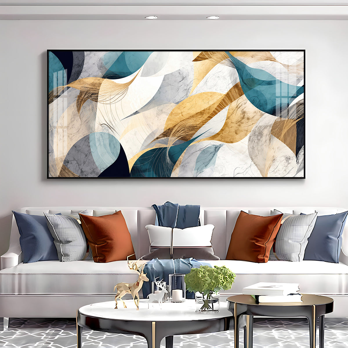 Abstract Waves Premium Acrylic Horizontal Wall Art