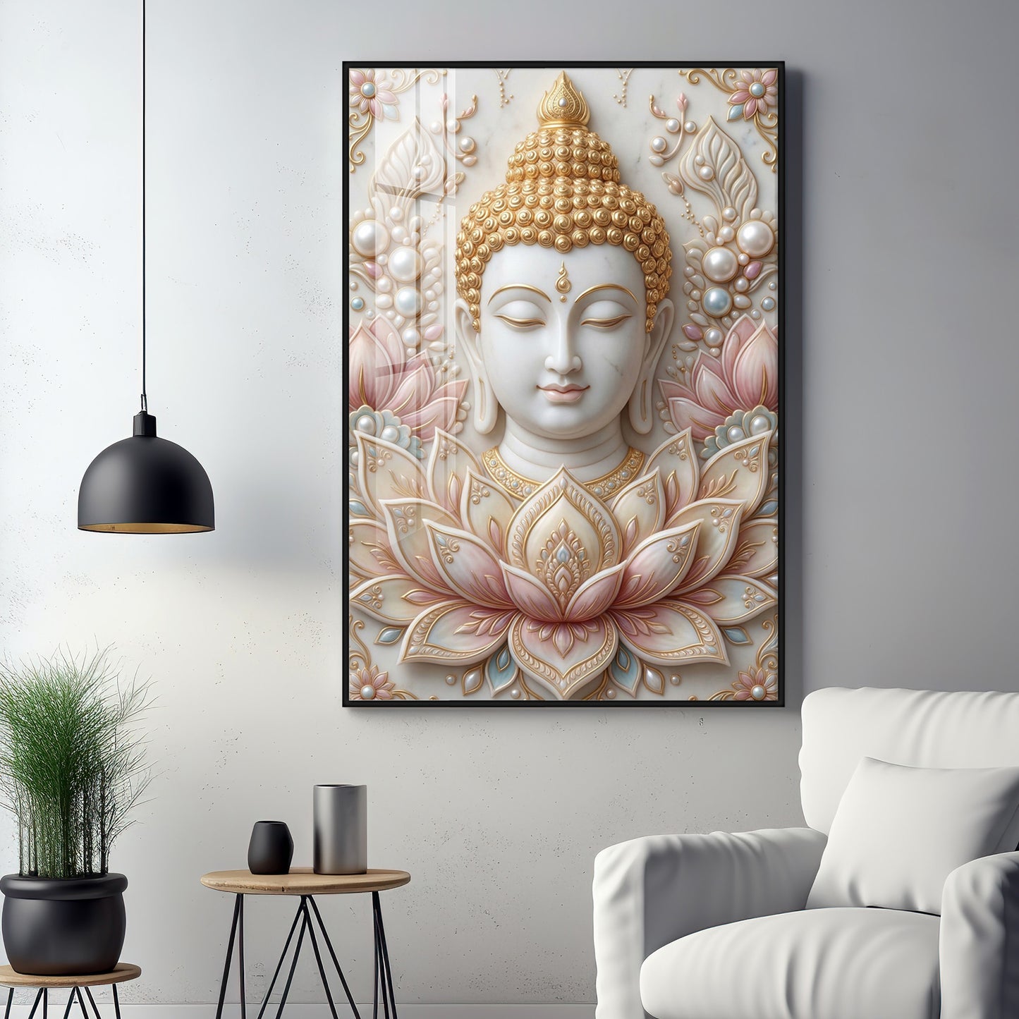 Meditating Lord Buddha Premium Acrylic Vertical Wall Art
