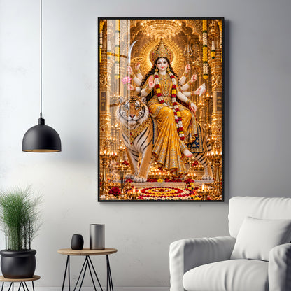 Sherawali Maiya Premium Acrylic Vertical Wall Art