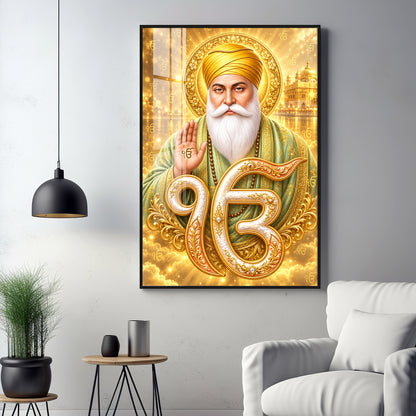 Divine Sri Guru Nanak Dev Ji Premium Acrylic Vertical Wall Art